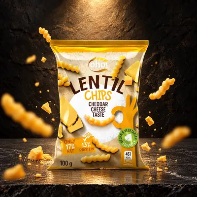 Lentil Chips Cheddar vegano 100 g