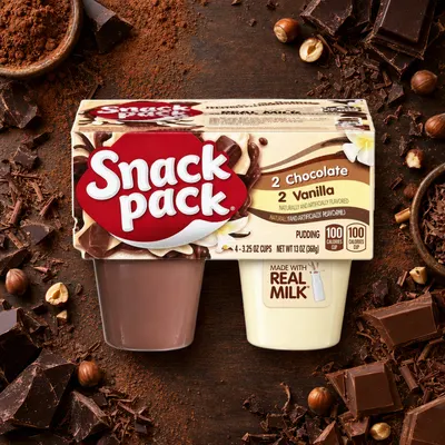 Snack Pack Pudding Chocolate y Vainilla 92 g