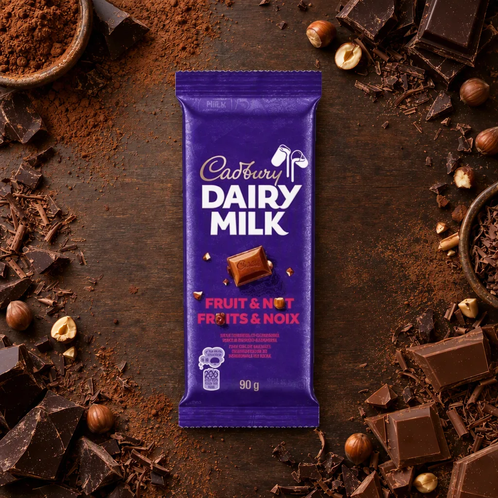 Cadbury Chocolate con Leche, Frutas y Nueces 90 g
