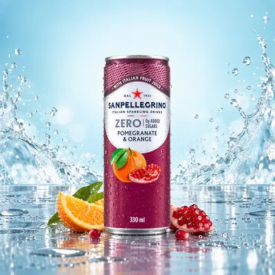 Agua gasificada Sanpellegrino Pomegranate Orange sin azúcar 330 ml
