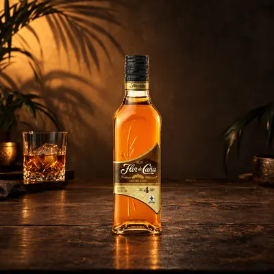 Flor de Caña Shot Oro Reserva 4 años 50 ml