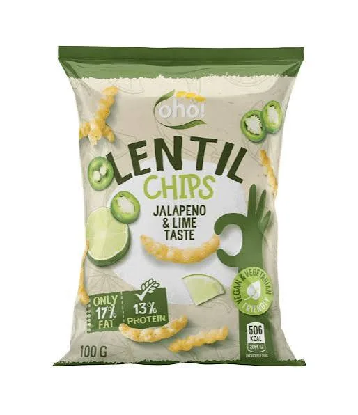 Lentil Chips Jalapeño y Limón vegano 100 g