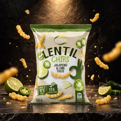 Lentil Chips Jalapeño y Limón vegano 100 g