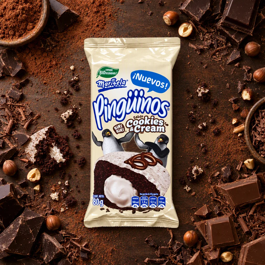 Pingüinos Cookies & Cream Marinela 80 g